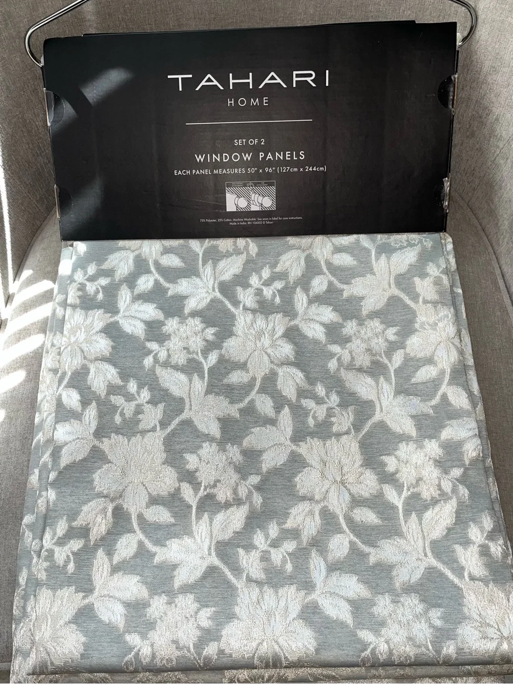 NWT Tahari Home Jacquard Floral  Design Drapes 50